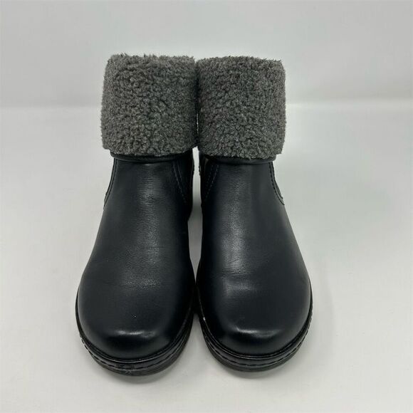 Clarks Women's Preslet Pierce Black Fur Clog Style Bootie Size 8 Casual Winter - Picture 5 of 12